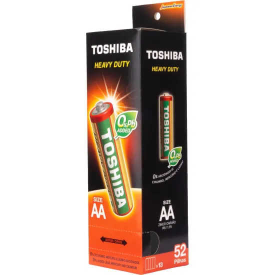 Pilha de Zinco Toshiba Heavy Duty AA Tubo (C/52 Pilhas)