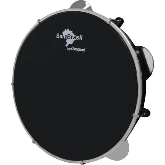 Pandeiro 10” Standart Pele Preta SamBrasil Liverpool Preto