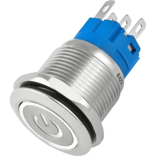 Chave Anti Vandalismo Led Branco On/Off Prata Storm