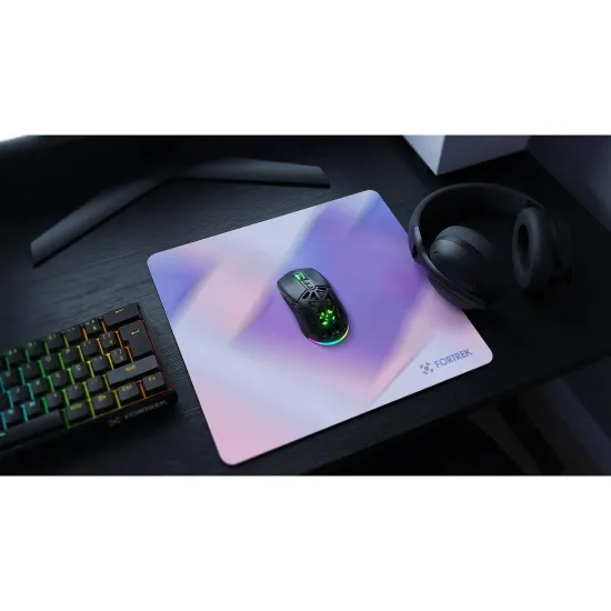 Mousepad Com Infusão de Vidro Fortrek Quickglass PRO Branco
