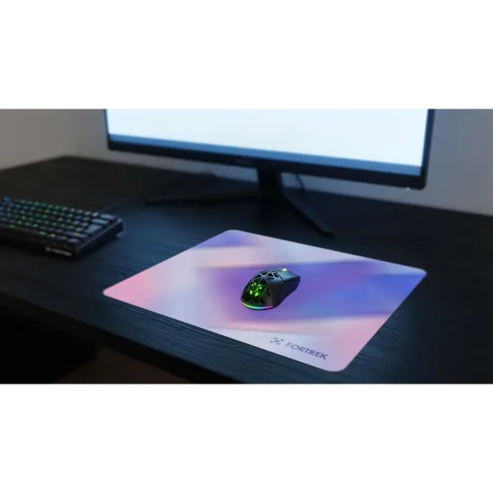 Mousepad Com Infusão de Vidro Fortrek Quickglass PRO Branco
