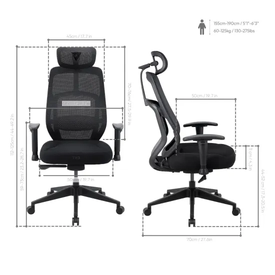 Cadeira Ergonômica TX3 Yama Neue Preta
