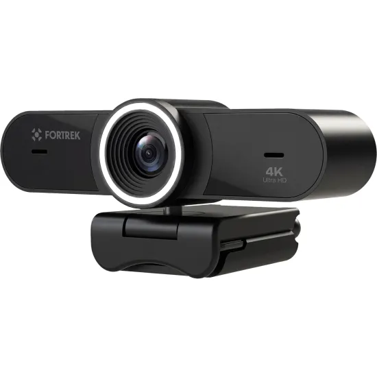 Webcam Vision 40 Fortrek 4K Ultra HD Com Ring Light Para Videochamadas