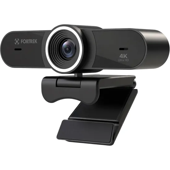 Webcam Vision 40 Fortrek 4K Ultra HD Com Ring Light Para Videochamadas