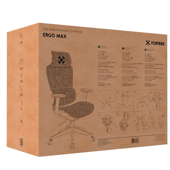 Cadeira Ergonômica Fortrek Ergo Max Full Mesh Braço 360