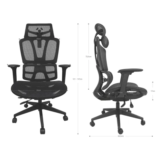 Cadeira Ergonômica Fortrek Ergo Max Full Mesh Braço 360