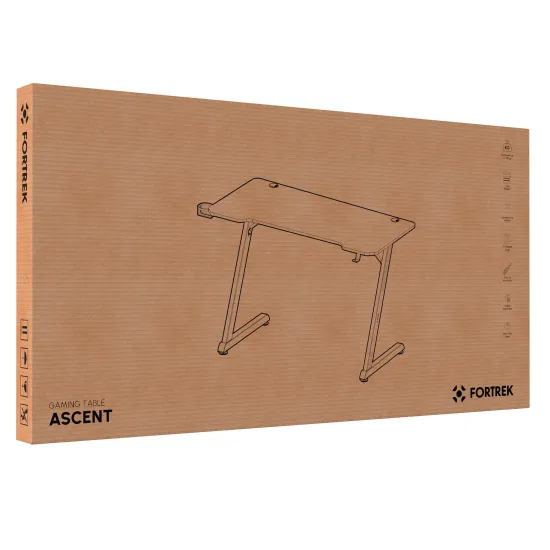 Mesa Gamer Fortrek Ascent Com Suporte Para Copos e Headset Preta