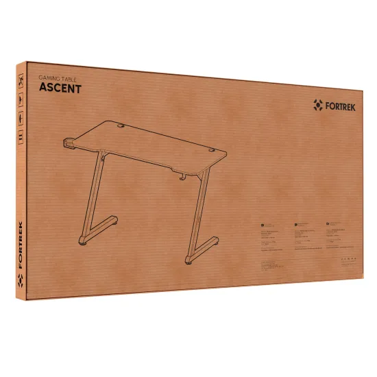 Mesa Gamer Fortrek Ascent Com Suporte Para Copos e Headset Preta