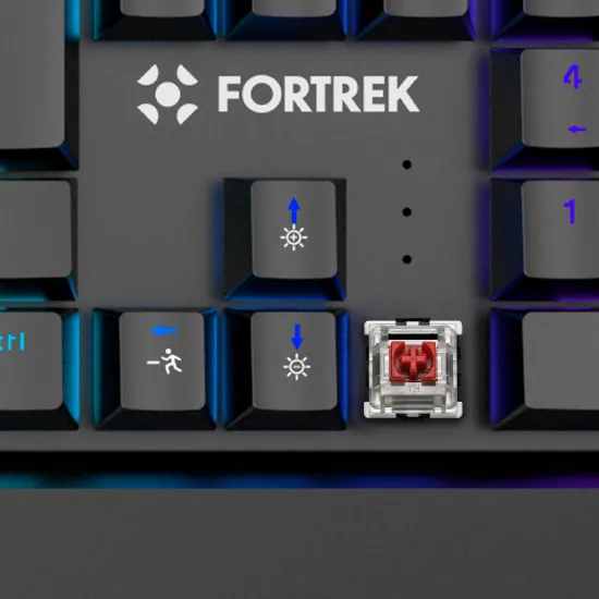 Teclado Gamer Fortrek Pulse Com Apoio de Pulso Magnético ARGB Preto