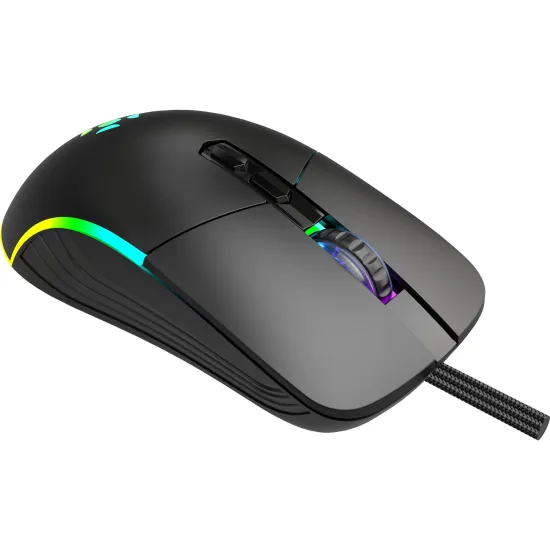 Mouse Gamer Fortrek Gunner Rainbow 3600 DPI Preto