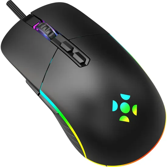 Mouse Gamer Fortrek Gunner Rainbow 3600 DPI Preto