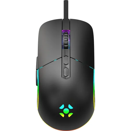 Mouse Gamer Fortrek Gunner Rainbow 3600 DPI Preto