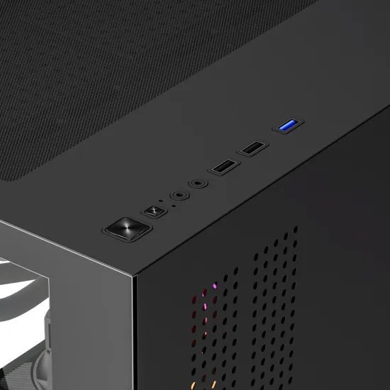 Gabinete Gamer Fortrek Prysm Angular OTX Aquário Preto