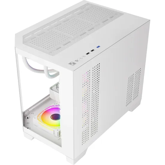 Gabinete Gamer Fortrek Prysm Angular OTX Aquário Branco