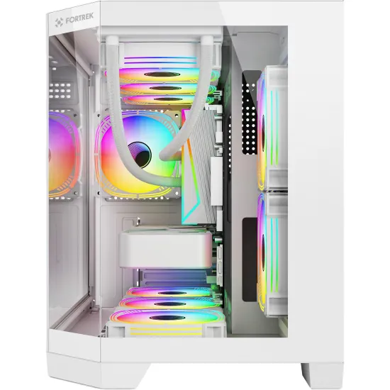 Gabinete Gamer Fortrek Prysm Angular OTX Aquário Branco