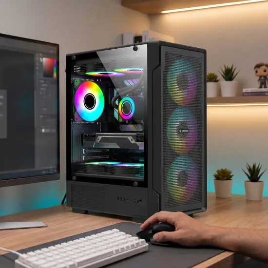 Gabinete Gamer Fortrek Brave Mid Tower Preto