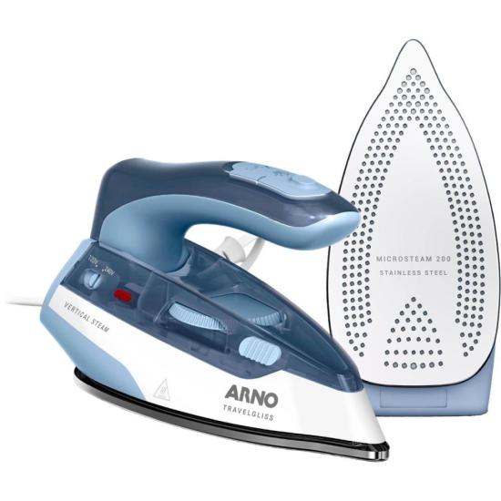 Ferro a Vapor de Viagem Arno Travelgliss Bivolt Azul/Branco