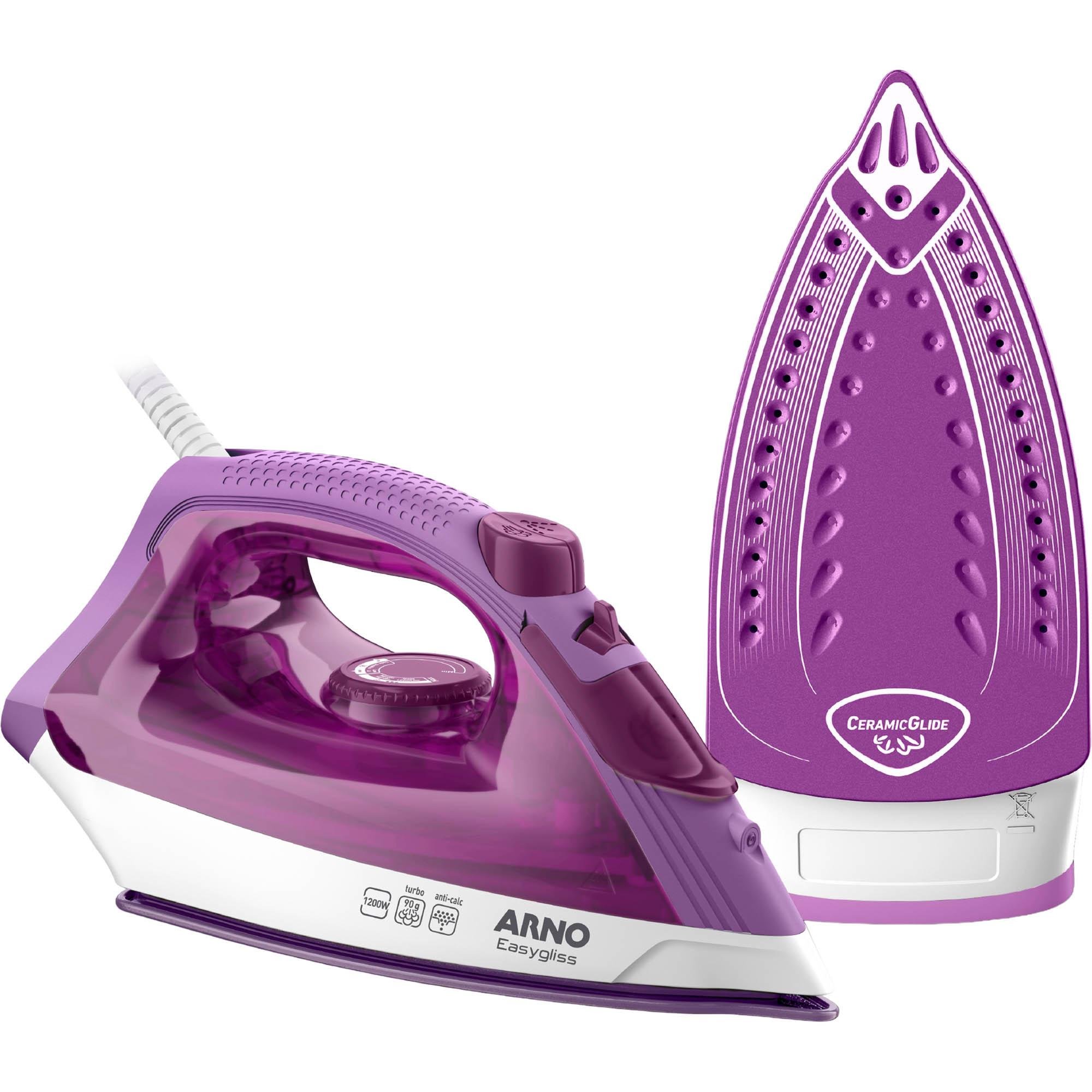 Ferro a Vapor Arno Easygliss com Base Cerâmica Lilás/Branco 220V