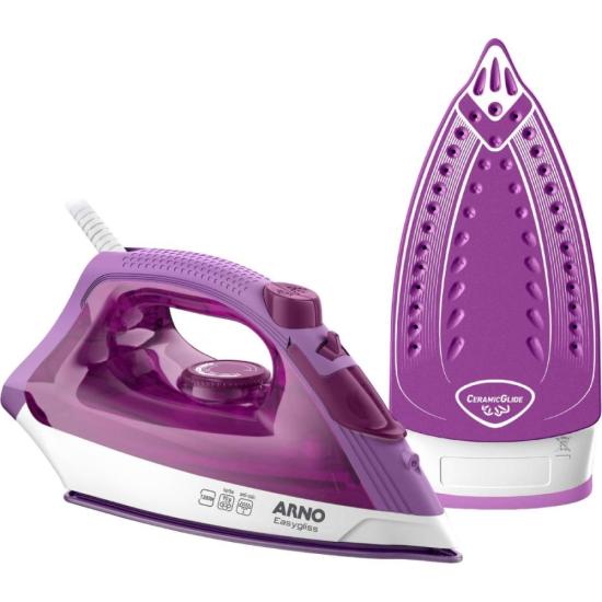 Ferro a Vapor Arno Easygliss com Base Cerâmica Lilás/Branco 127V