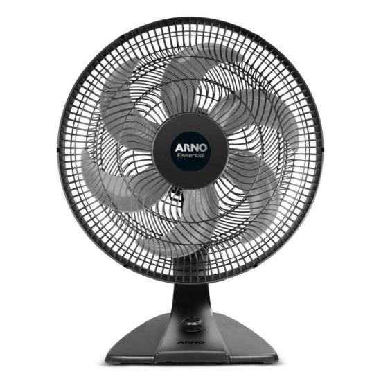 Ventilador de Mesa Arno Essential 6 Pás 40cm 140W Preto/Cinza 220V